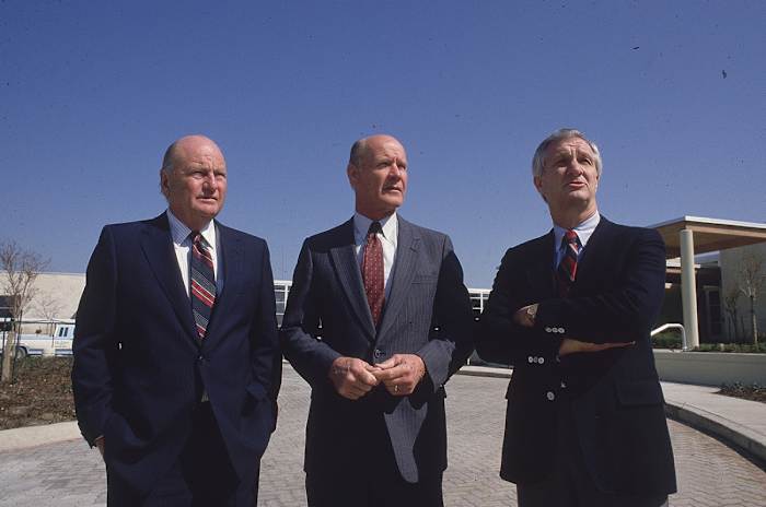 From left to right: Tex Schramm, Tom Landry and Gil Brandt.